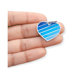 Placa de identificación corazón escala azul