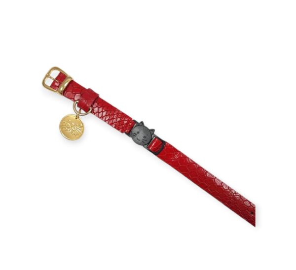 Collar antiahogo en cuero Rojo serpiente